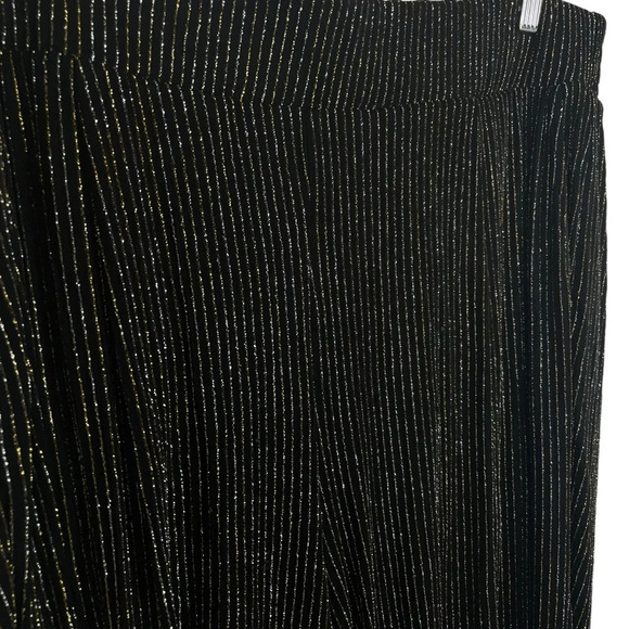 Torrid Pull On Wide Leg Stretch Lurex High-Rise Pant in Glitter Stripe Size 1X - Picture 10 of 16